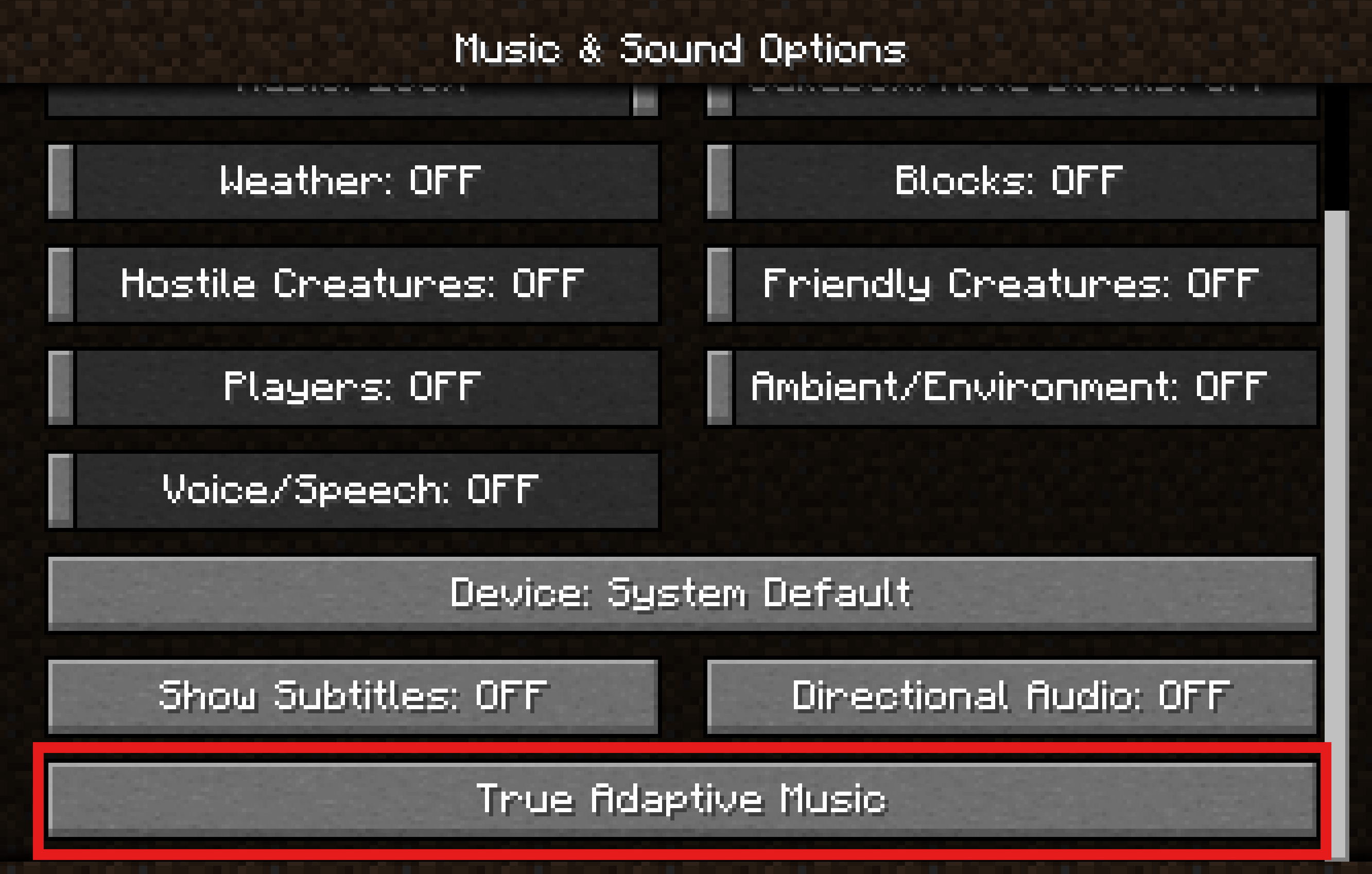 Sound Options